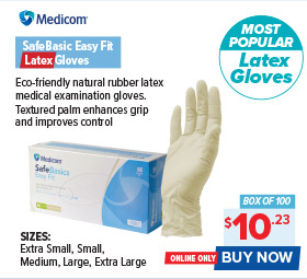 Medicom SafeBasics Easy Fit Latex Gloves