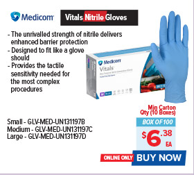 Medicom Vitals Nitrile Gloves