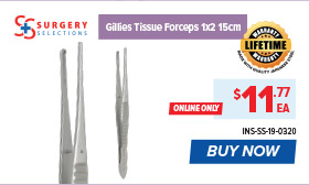 Surgery Selections Gillies Tissue Forceps 1x2 15cm