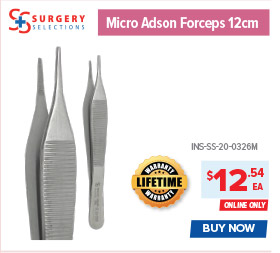 Surgery Selections Micro Adson Forceps 12cm