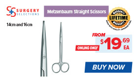 Surgery Selections Metzenbaum Straight Scissors