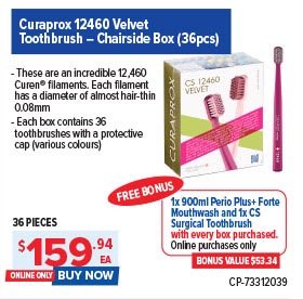 Curaprox CS12460 Velvet Toothbrushes – Chairside Box
