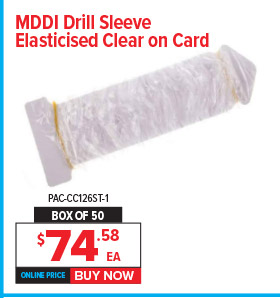 MDDI Drill Sleeve Elasticised Clear on Card